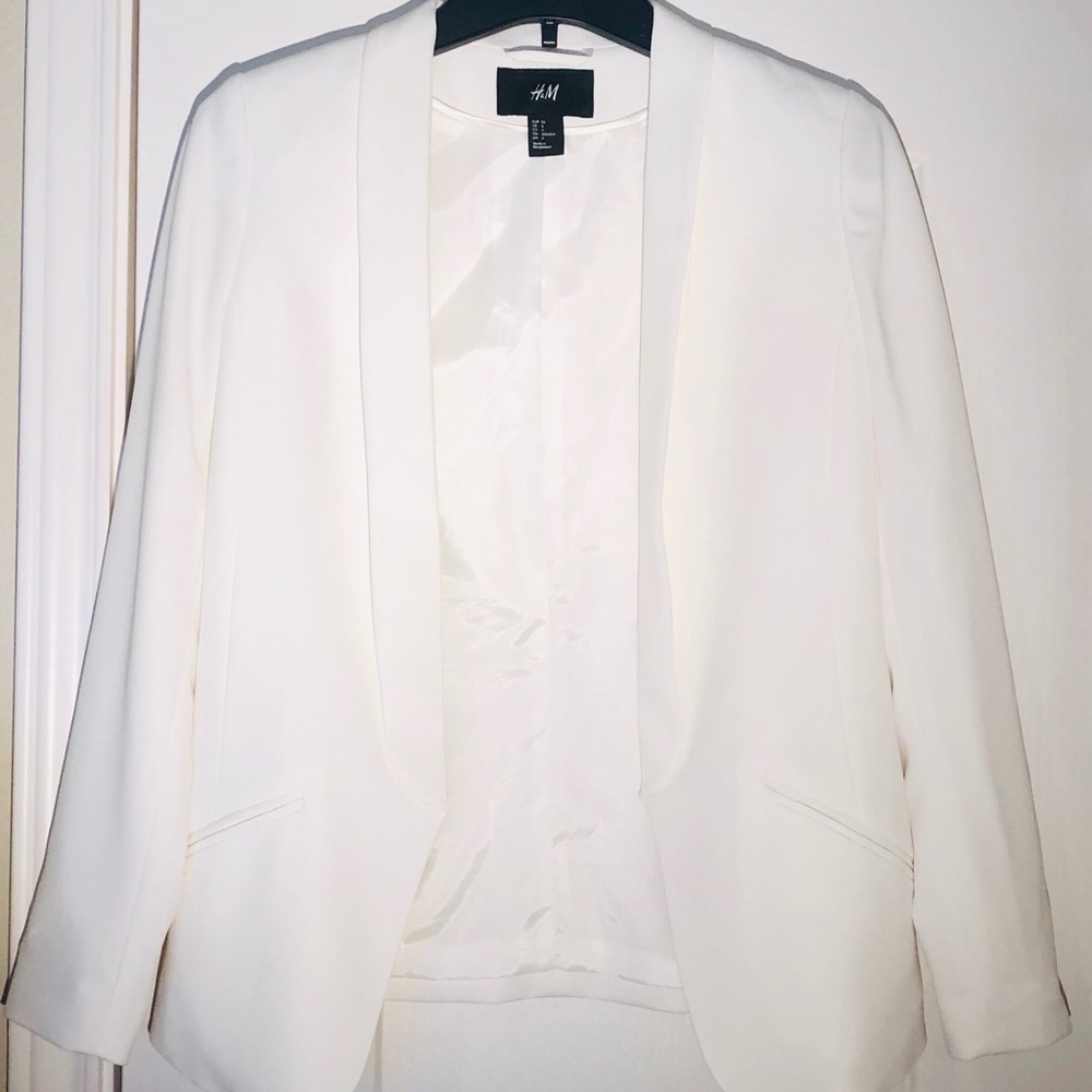H&M White/Light Cream Blazer/Jacket